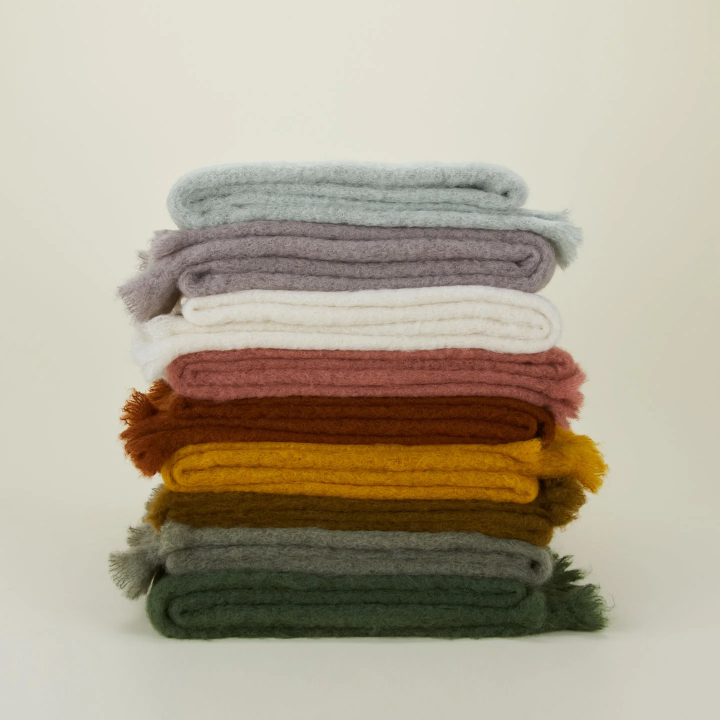 Solid Mohair Throw - Sky - Image 3