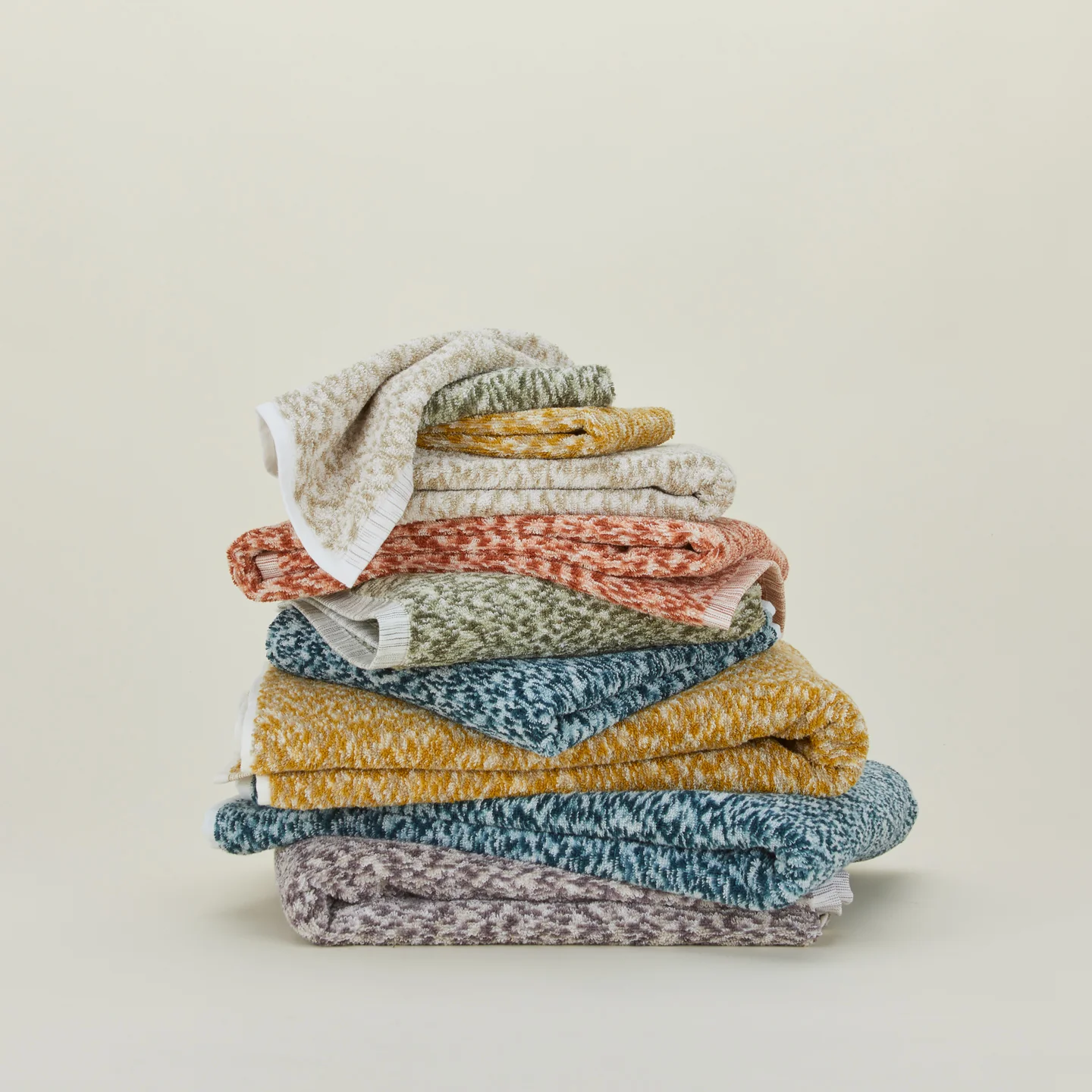 Space Dye Terry Towel - Flax - Image 5