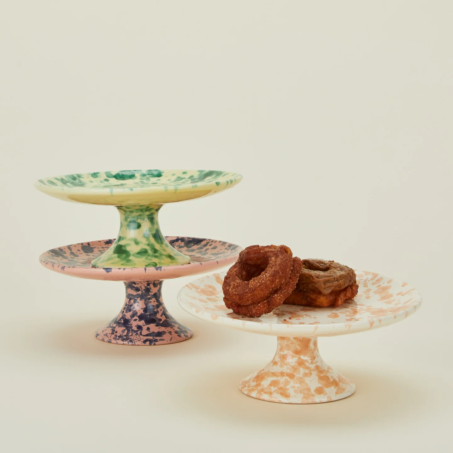 Splatter Cake Stand - Tan/Ivory - Image 5