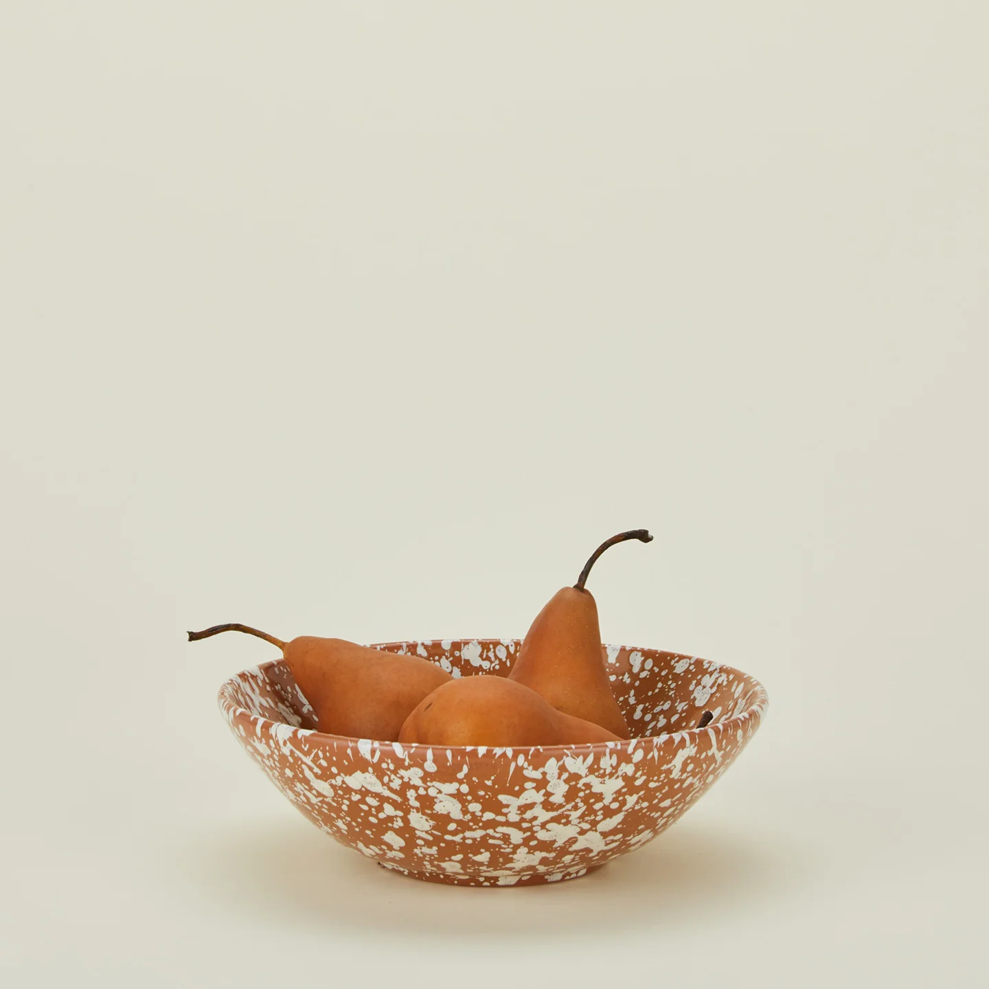 Splatter Low Bowl - Terracotta/Cream - Image 2