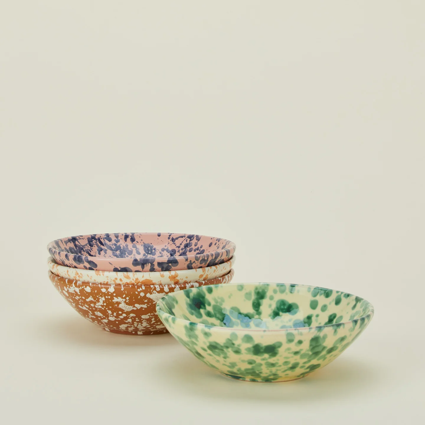 Splatter Low Bowl - Yellow/Green - Image 5