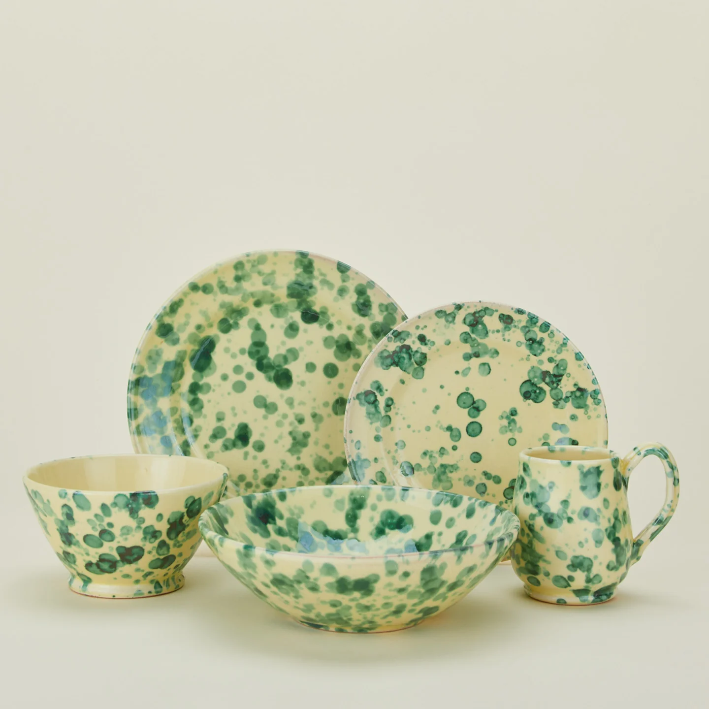 Splatter Low Bowl - Yellow/Green - Image 6