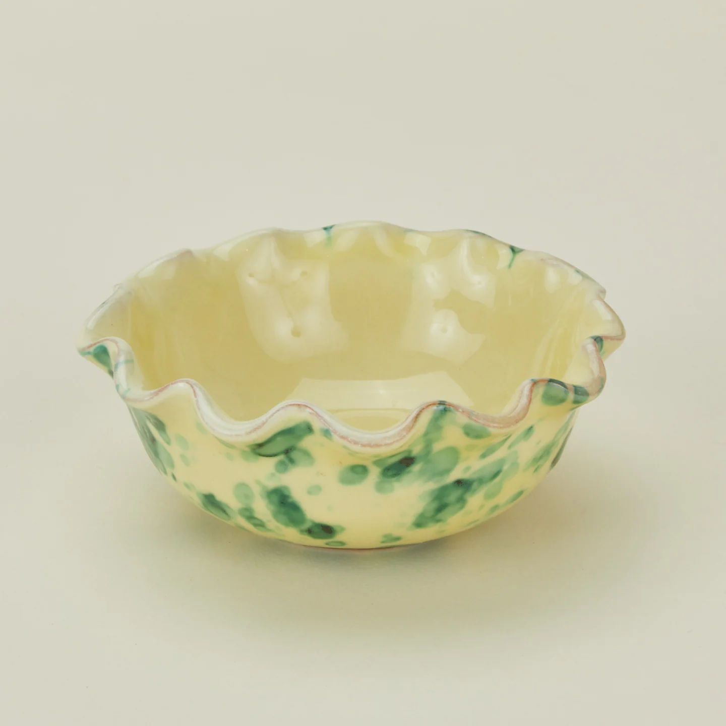 Splatter Scallop Bowl - Yellow/Green - Image 3